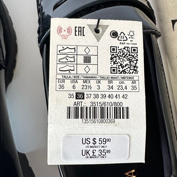 Zara Women’s Glossy Black Slip-On Loafers - Picture 4 of 15